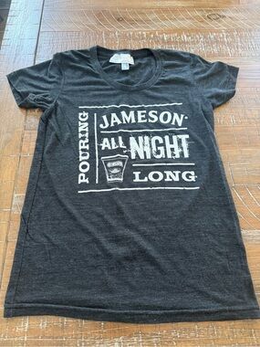 American Apparel Black 'Jameson All Night Long' Short Sleeve Tee